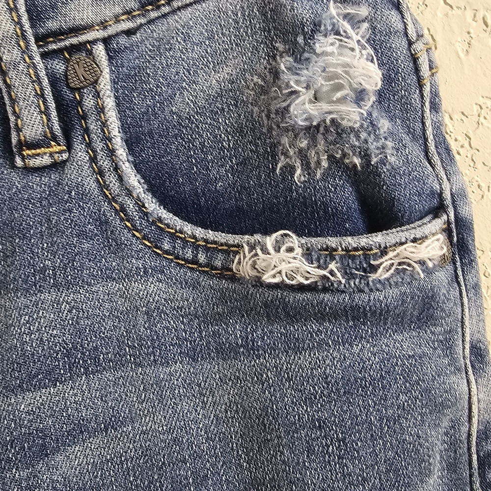 KUT From The Kloth Jeans Womens Size 2 Distressed Straight Leg Ankle Denim - Picture 3 of 5